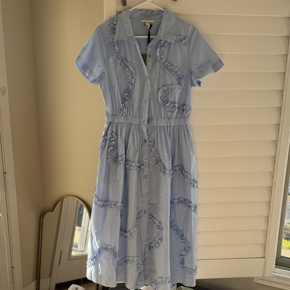 Kate SpadeTarget Light Blue Ruffle-Trim Midi Dress NEW Small